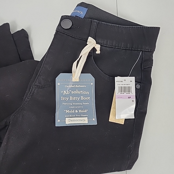 NEW Democracy Size 6P Ab solution Black Denim Petite Itty Bitty Bootcut Jeans - Picture 2 of 10